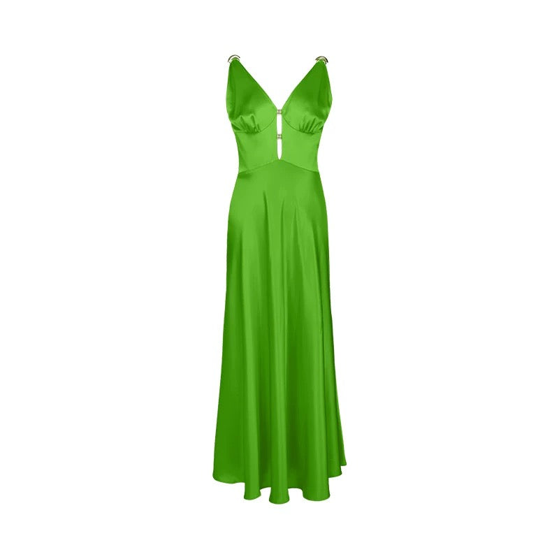 Emerald Satin Gown