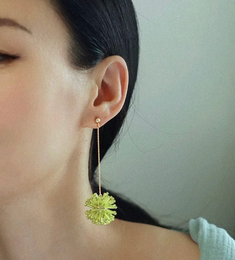 Emeralds Beaded Earrings