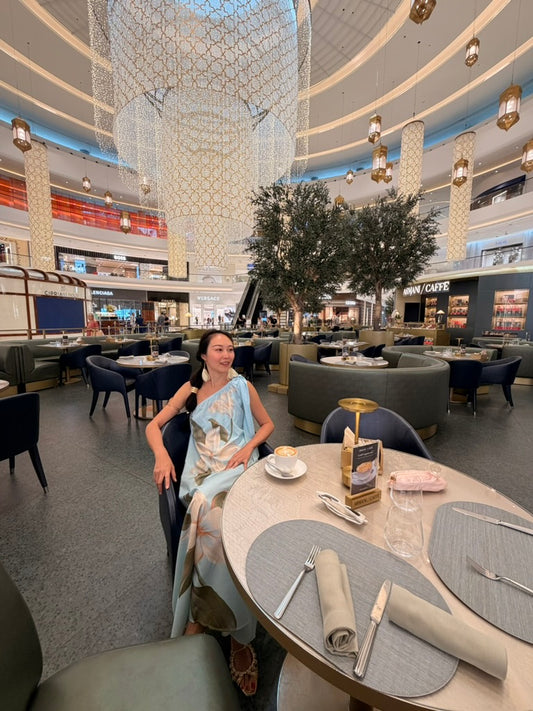 Blue Jasmine One Shoulder Dress