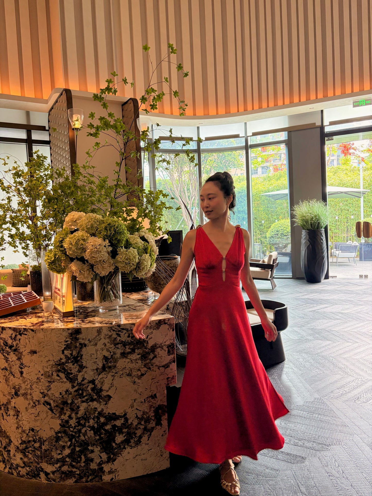 Ruby Satin Gown