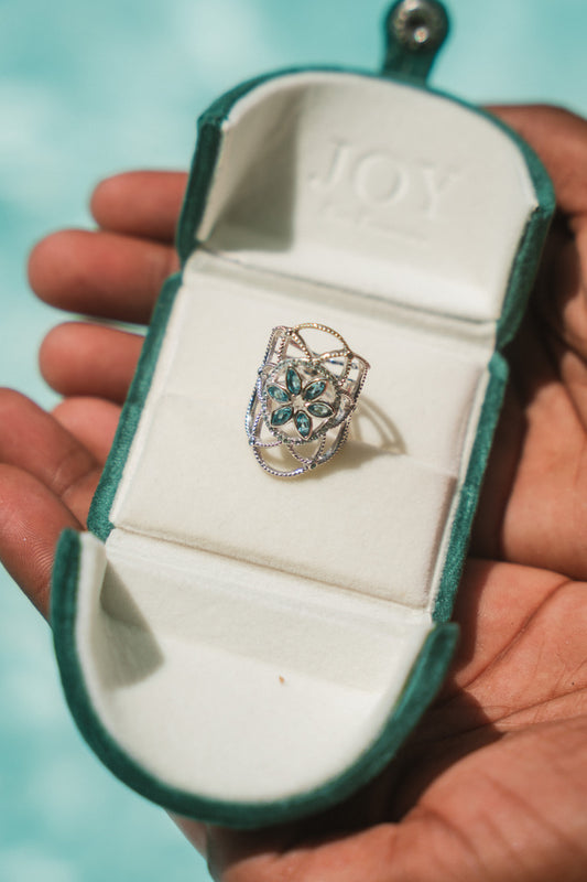 Ring of Light Blue Topaz