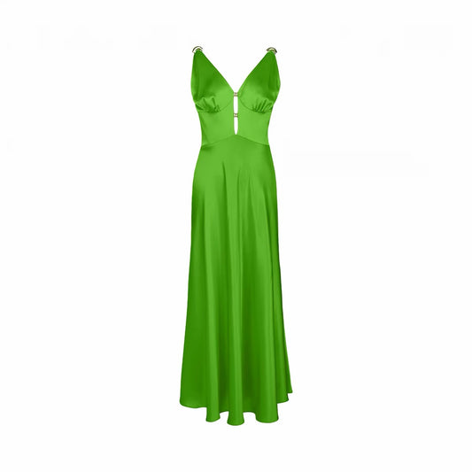 Emerald Satin Dress