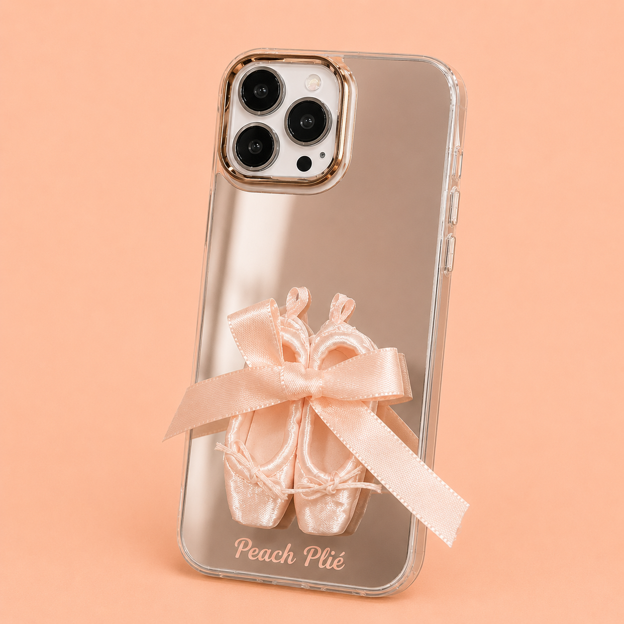 Peach Plié Mini Pointe Shoes Mobile Stand