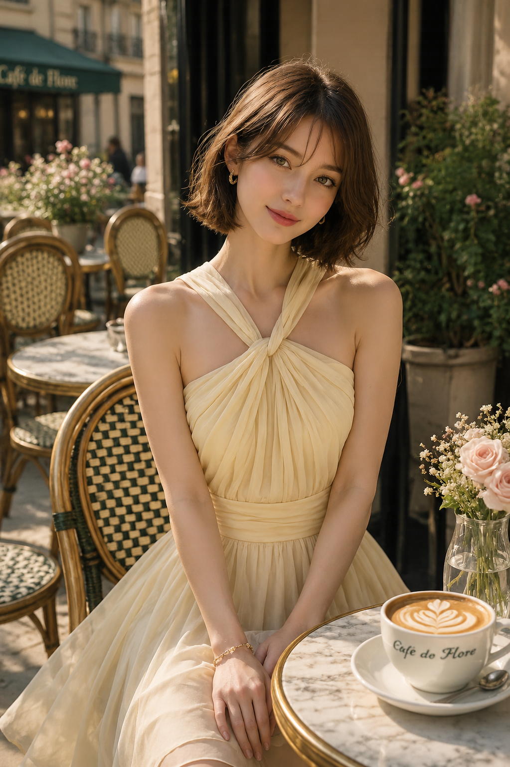 Belle Halter Silk Dress
