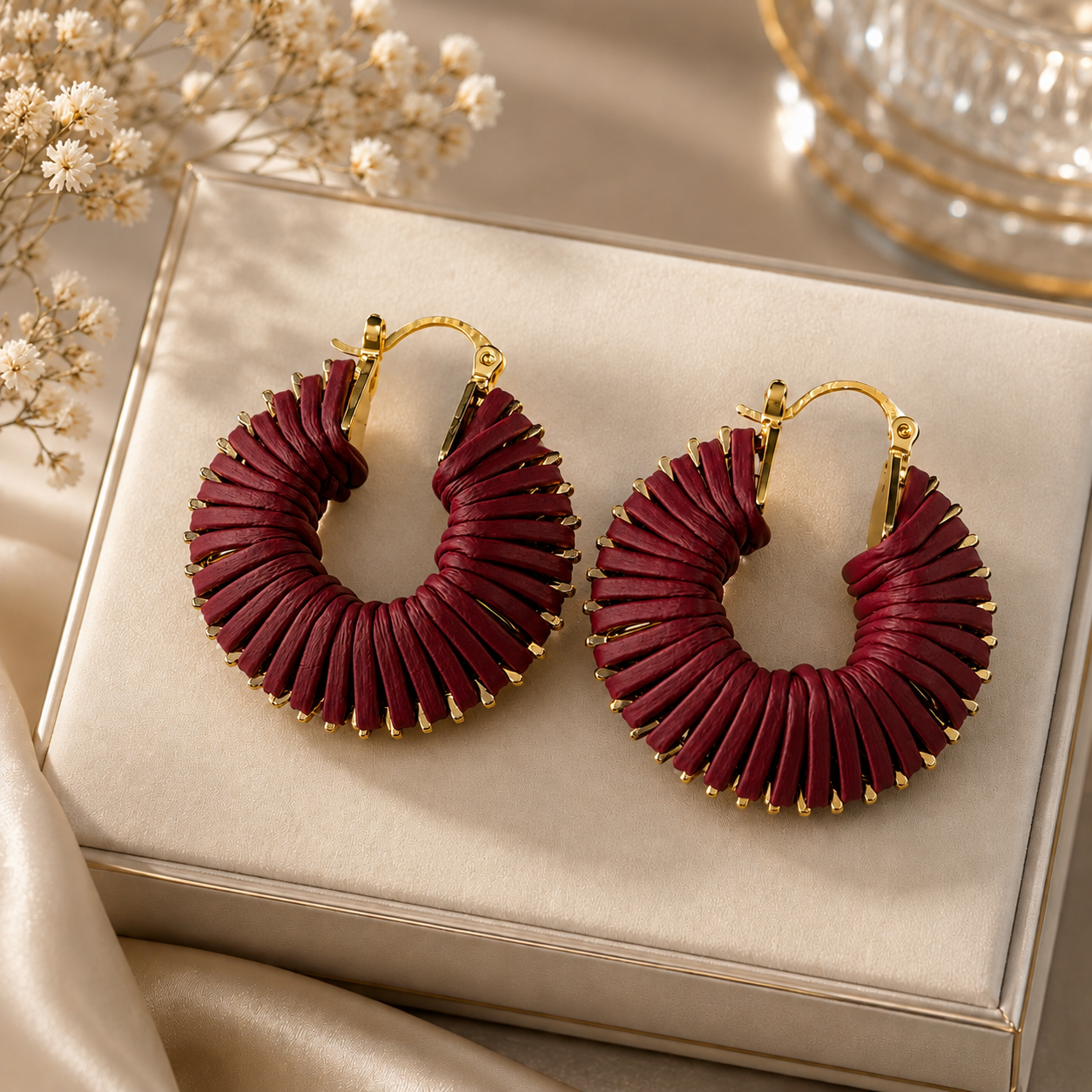 Swan Leather Earrings