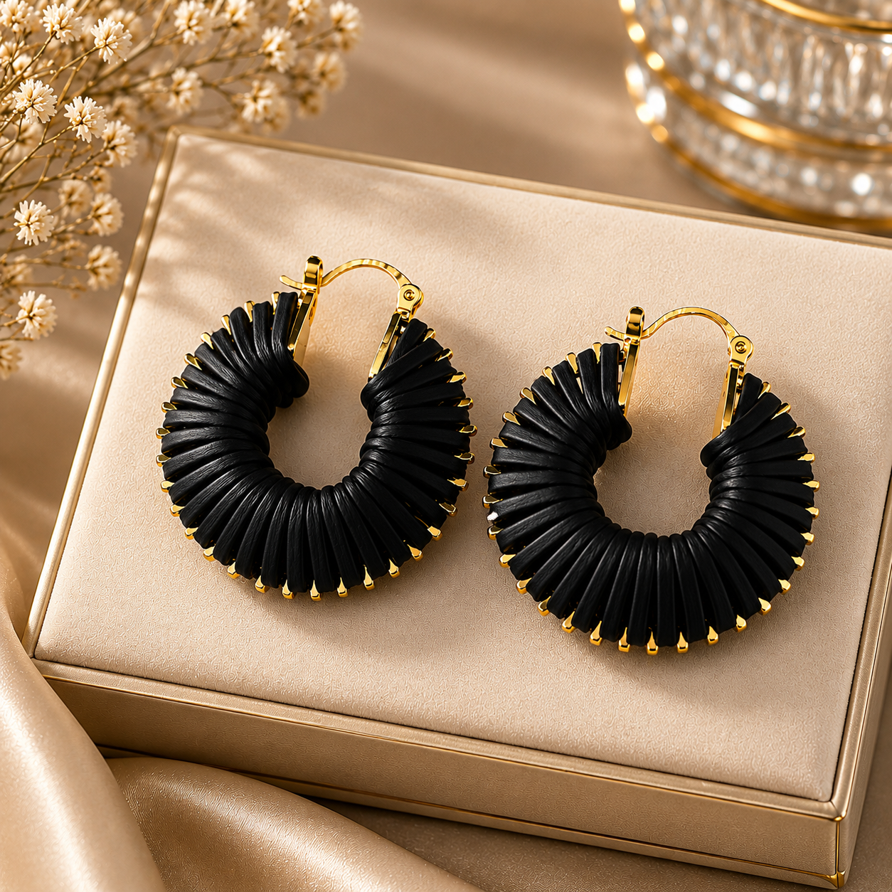Swan Leather Earrings