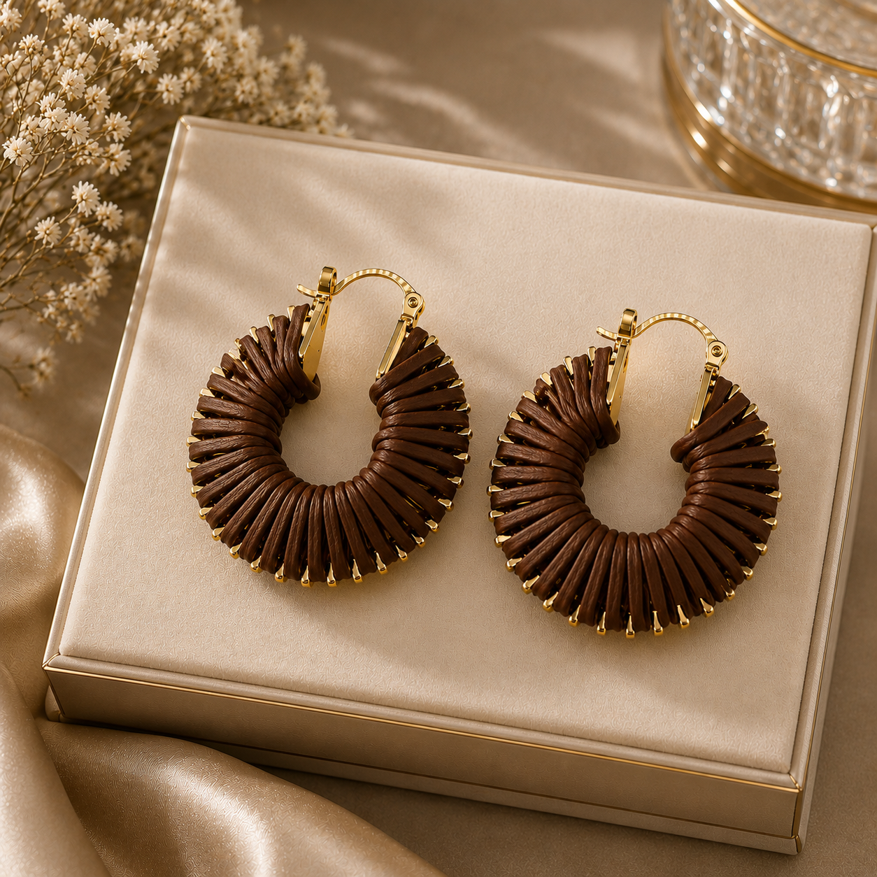 Swan Leather Earrings